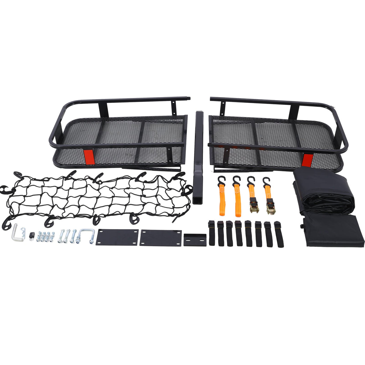 Hitch Mount Cargo Carrier Basket 60" X 21" X 6" with Waterproof Cargo Bag 56" X 20" X 20" 500 Lbs Capacity - Fab Heavy Parts