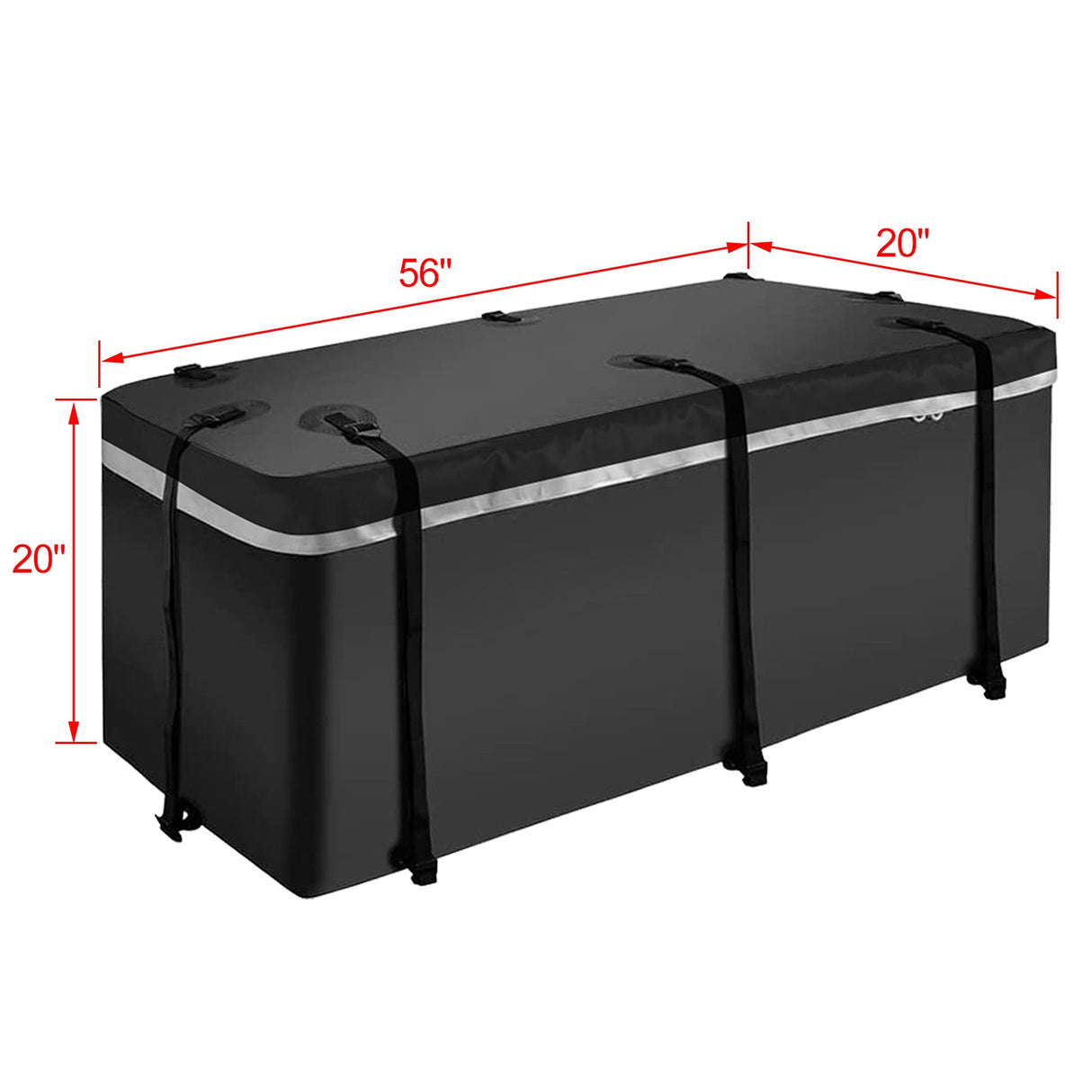 Hitch Mount Cargo Carrier Basket 60" X 21" X 6" with Waterproof Cargo Bag 56" X 20" X 20" 500 Lbs Capacity - Fab Heavy Parts