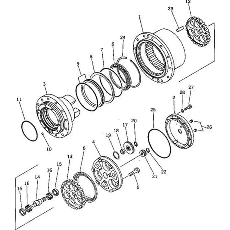 Hub Ring Gear TZ200B1001-00 for Komatsu CS210-1 PC100-3 PC100-5 PC120-3 PC120-5 PC130-5 Travel Motor - Fab Heavy Parts