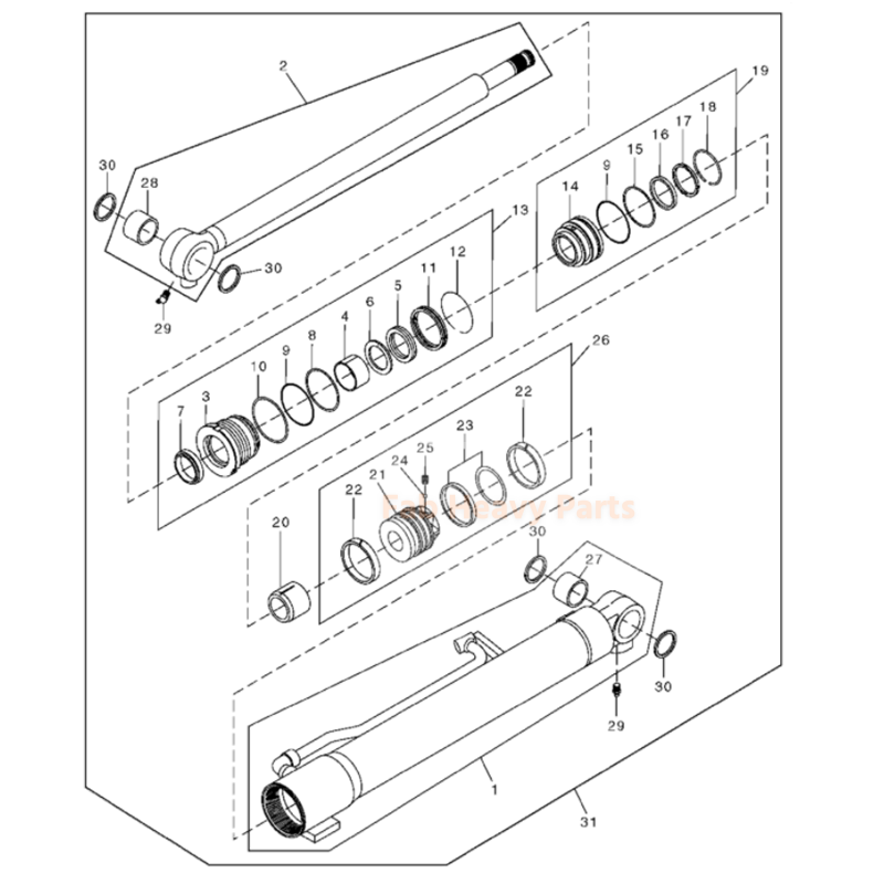 Hydraulic Boom Cylinder 4467672 Fits for John Deere Excavator 35C 35ZTS