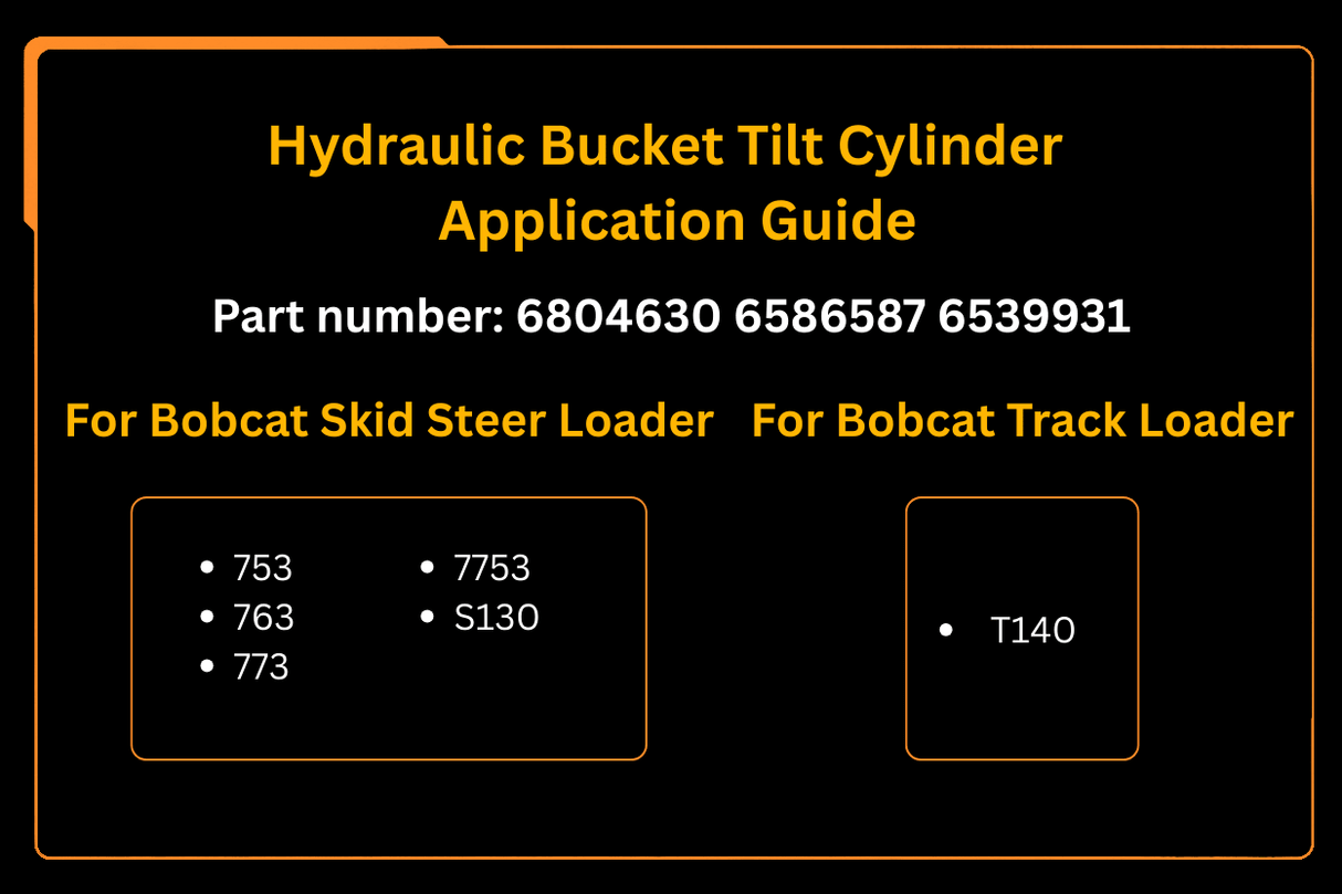 Hydraulic Bucket Tilt Cylinder 6804630 6586587 Aftermarket Replacement For Bobcat 753 763 773 S130 T140 - Fab Heavy Parts
