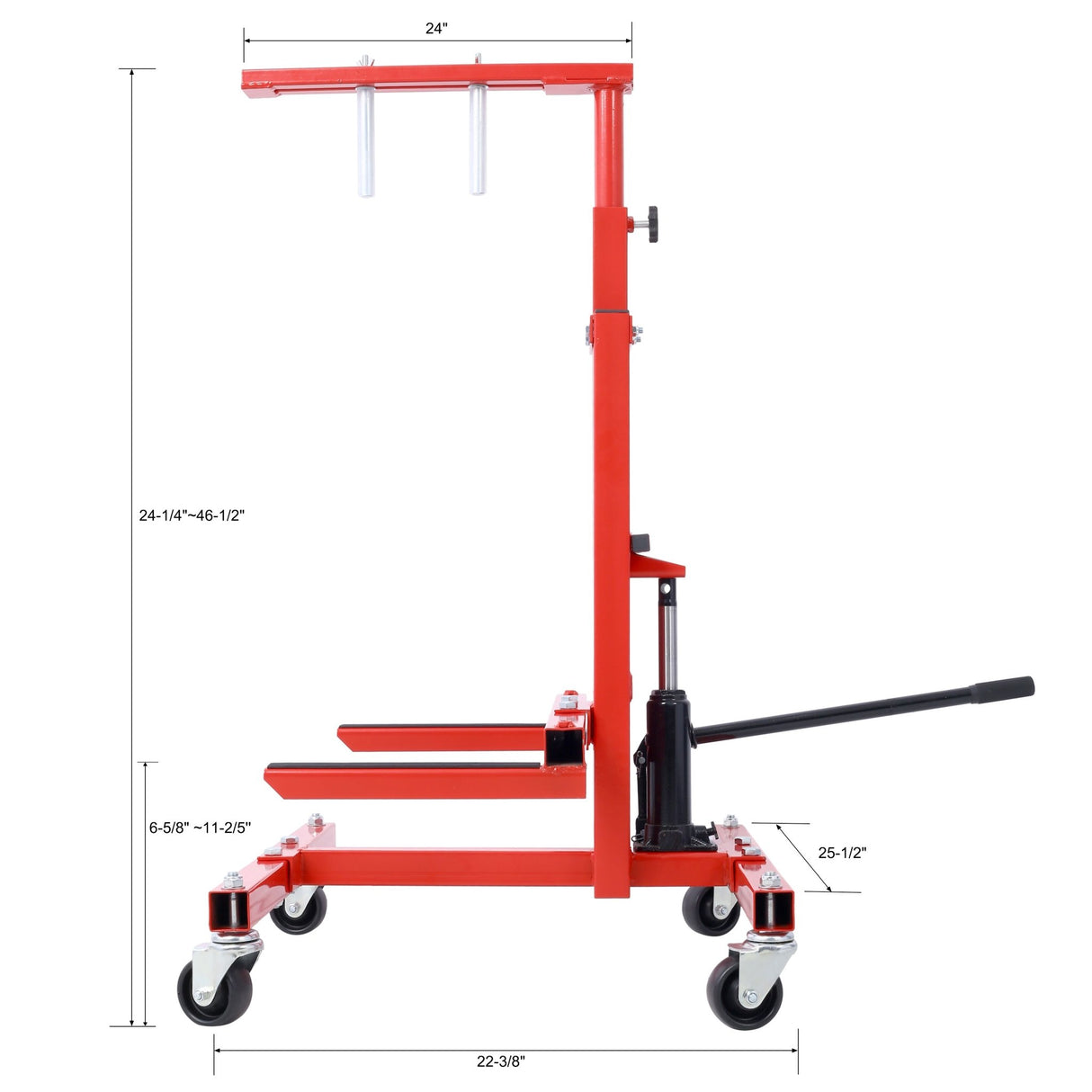 Hydraulic Door Remover and Installer Jack Hoist Lift Stand Dolly Red - Fab Heavy Parts