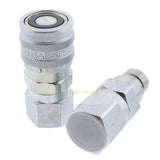 Hydraulic Flat Face Coupler Kit AT312470 KV14216 For John Deere 250 317 325 332D - Fab Heavy Parts
