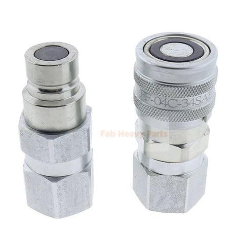 Hydraulic Flat Face Coupler Kit AT312470 KV14216 For John Deere 250 317 325 332D - Fab Heavy Parts