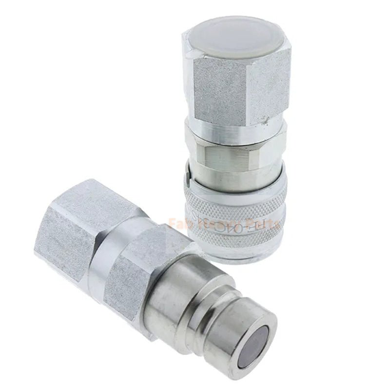Hydraulic Flat Face Coupler Kit AT312470 KV14216 For John Deere 250 317 325 332D - Fab Heavy Parts