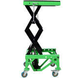 Hydraulic Motorcycle Scissor Jack Lift with Foot Step and Wheels Steel 350 lbs Capacity - Fab Heavy Parts