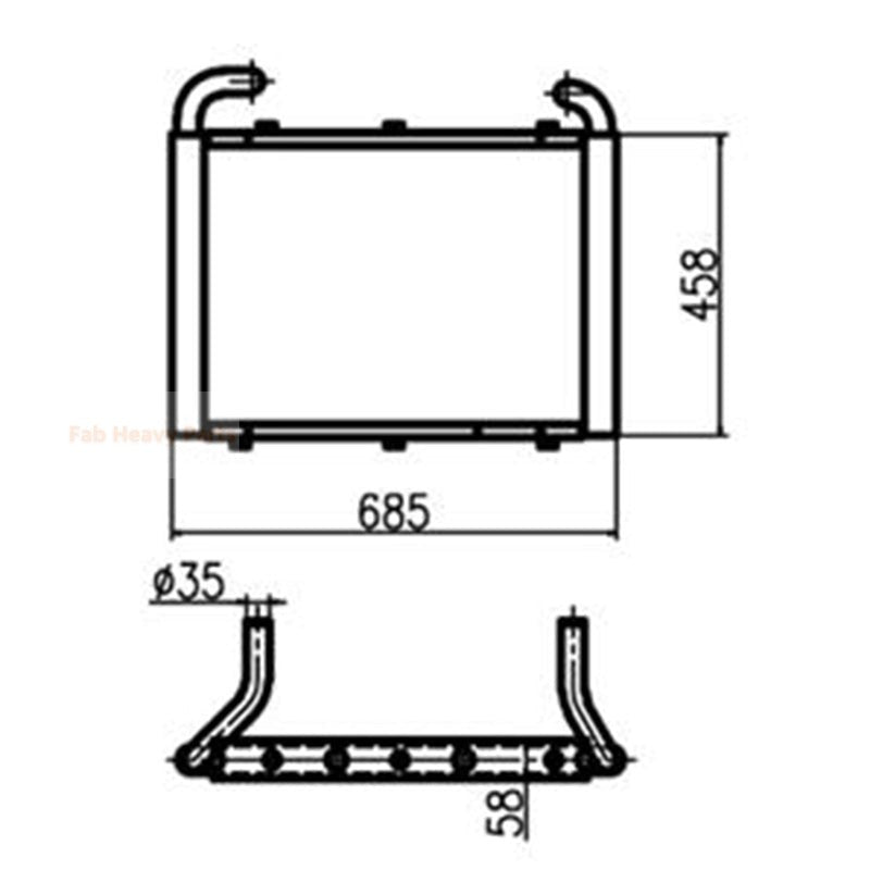 Hydraulic Oil Cooler 11M9-44020 11M9-44340 for Hyundai Excavator R60-9 R55-9 R55W-9