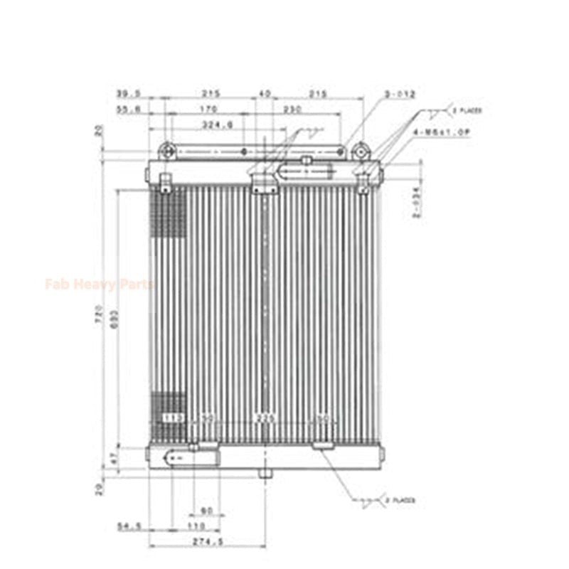 Hydraulic Oil Cooler 11N1 - 40021 for Hyundai Excavator R70 - 7 R80 - 7 - Fab Heavy Parts