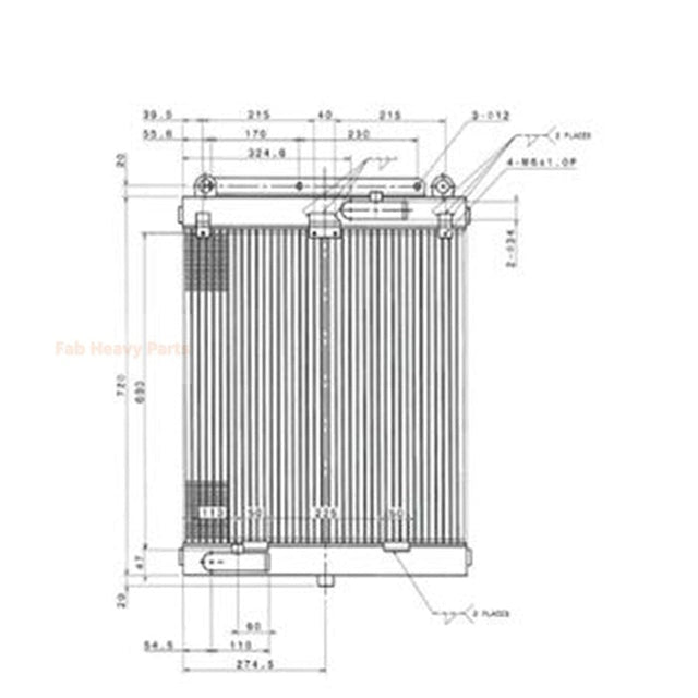Hydraulic Oil Cooler 11N1 - 40021 for Hyundai Excavator R70 - 7 R80 - 7 - Fab Heavy Parts