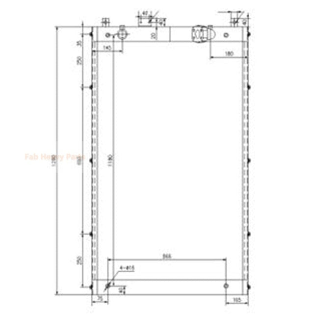 Hydraulic Oil Cooler 11NA - 43060 for Hyundai Excavator R370 - 7A R360LC - 7 R360LC - 7A - Fab Heavy Parts