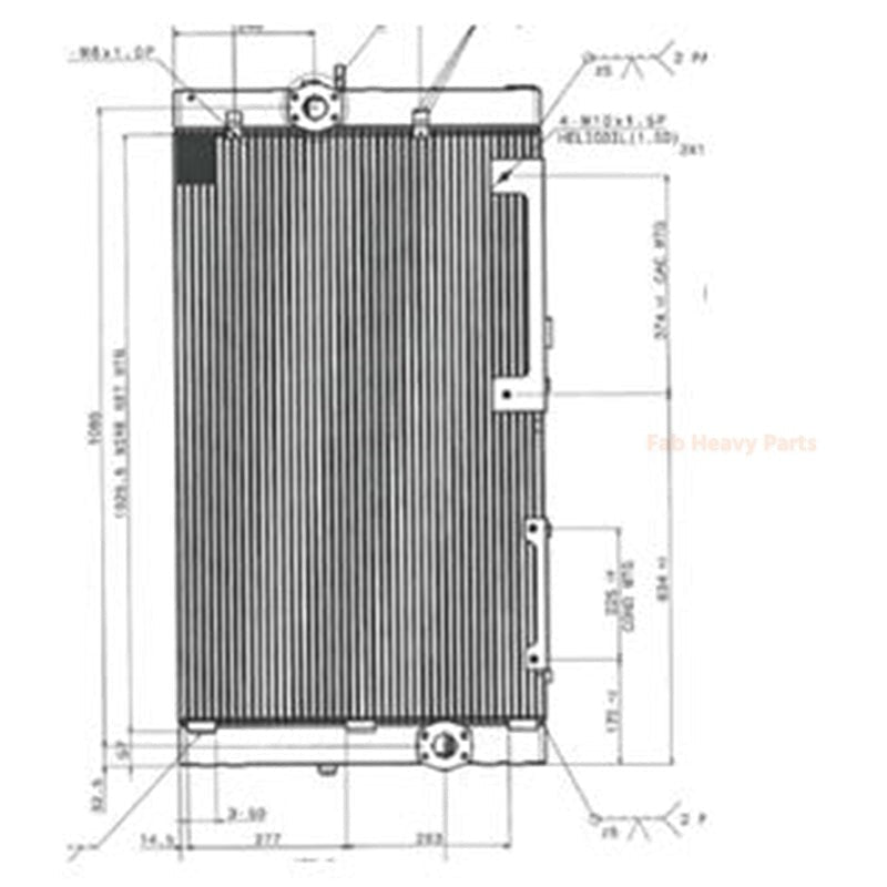 Hydraulic Oil Cooler 11Q9 - 40532 for Hyundai Excavator R320LC - 9 R360LC - 9 R380LC - 9 - Fab Heavy Parts