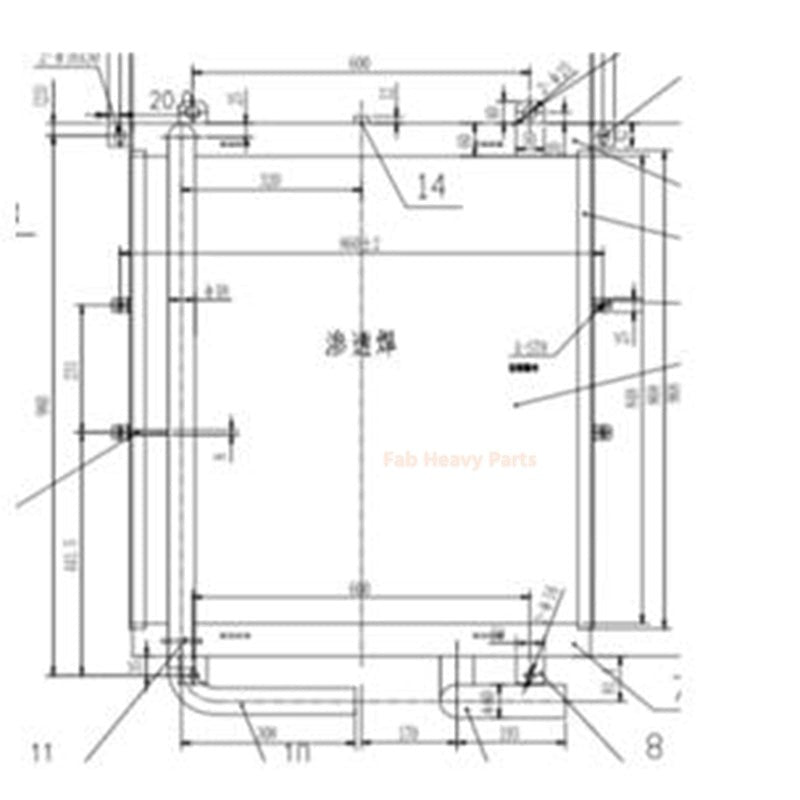 Hydraulic Oil Cooler 13840000-2 for Doosan Excavator S220-III