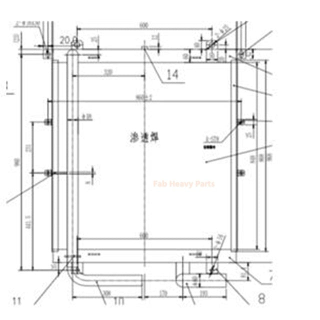 Hydraulic Oil Cooler 13840000-2 for Doosan Excavator S220-III