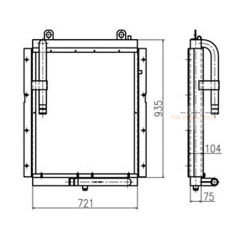 Hydraulic Oil Cooler 13B82000 for Doosan Excavator S210W - V S170W - V S180W - V S225NLC - V - Fab Heavy Parts