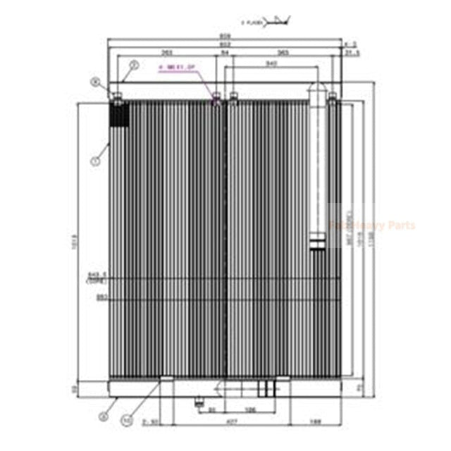 Hydraulic Oil Cooler 13C92000 for Doosan Excavator S330LC - V S400LC - V - Fab Heavy Parts