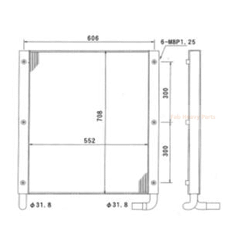 Hydraulic Oil Cooler 2452U387S8 for Kobelco Excavator SK04 - N2 SK045 - N2 K905LC - II - Fab Heavy Parts