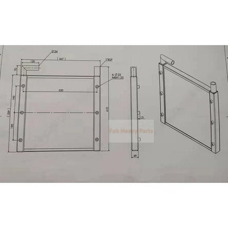 Hydraulic Oil Cooler 4340759 for Hitachi Excavator EX75UR EX75UR - 3 EX75URLC - 3 - Fab Heavy Parts