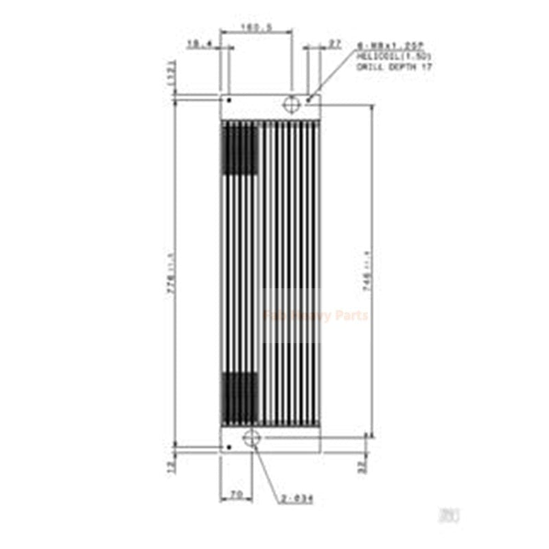Hydraulic Oil Cooler for Hyundai Excavator RX75 - VS - Fab Heavy Parts