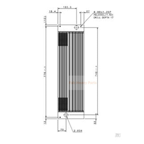 Hydraulic Oil Cooler for Hyundai Excavator RX75 - VS - Fab Heavy Parts