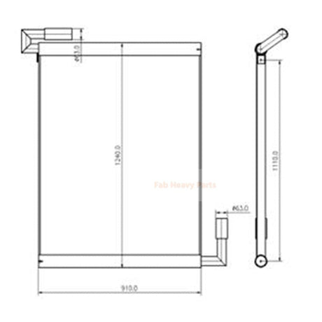 Hydraulic Oil Cooler for Kobelco Excavator SK460 - 6E - Fab Heavy Parts