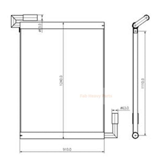 Hydraulic Oil Cooler for Kobelco Excavator SK460 - 6E - Fab Heavy Parts
