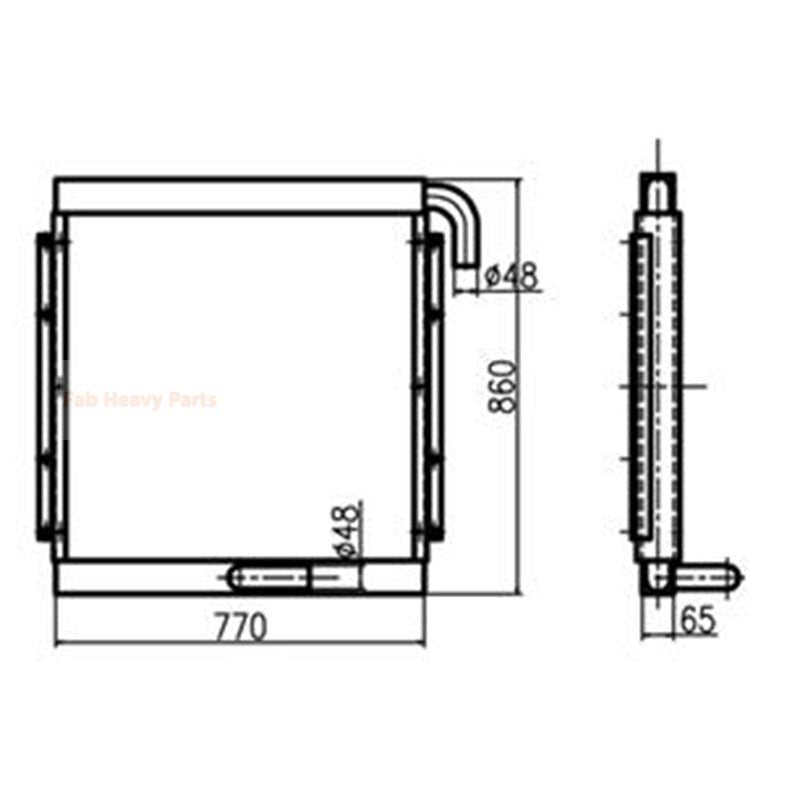 Hydraulic Oil Cooler ME043055 for Kato HD700 - 7 HD700 - 8 HD700 - 9 Excavator - Fab Heavy Parts