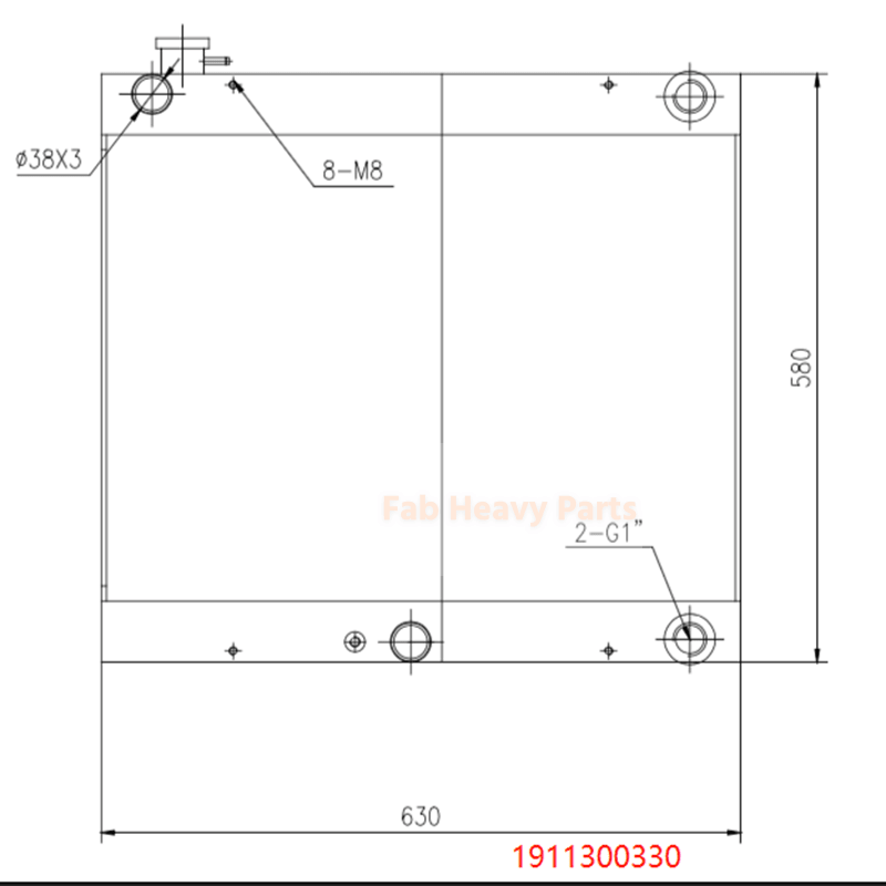 Hydraulic Oil Cooler Radiator 1911300330 for Takeuchi Excavator T175 TB175 TB175C Final clearance - Fab Heavy Parts
