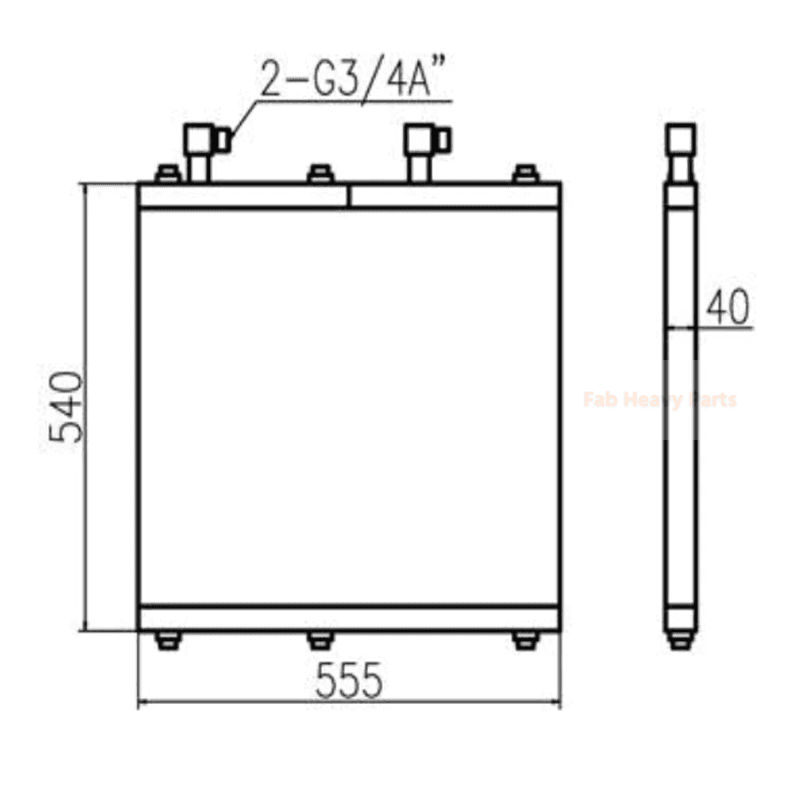 Hydraulic Oil Cooler VOE14638978 for Volvo Excavator EC55C EC60C EW60C - Fab Heavy Parts