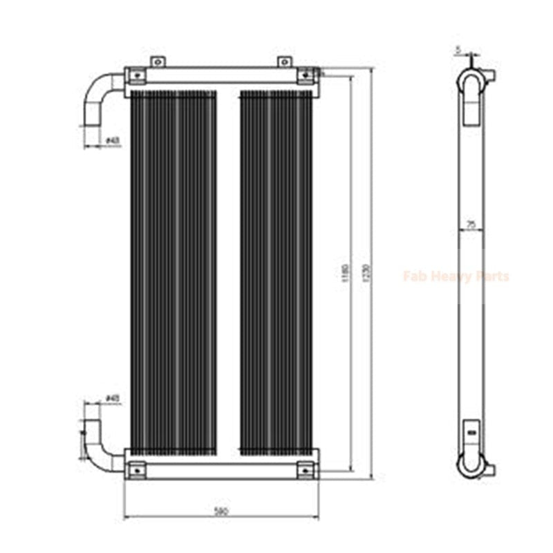 Hydraulic Oil Cooler XB00004998 for Hitachi Excavator ZAX350 - 5 - Fab Heavy Parts