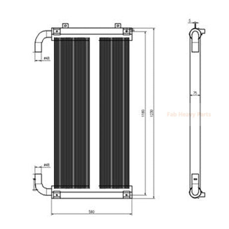 Hydraulic Oil Cooler XB00004998 for Hitachi Excavator ZAX350 - 5 - Fab Heavy Parts