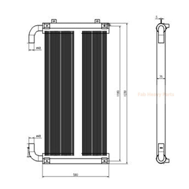 Hydraulic Oil Cooler XB00004998 for Hitachi Excavator ZAX350 - 5 - Fab Heavy Parts