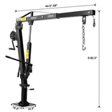 Hydraulic Pickup Truck Crane with Hand Winch Bed Hoist Jib 2000 - Lb. Capacity Black - Fab Heavy Parts
