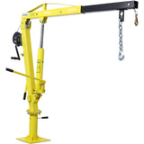 Hydraulic Pickup Truck Crane with Hand Winch Bed Hoist Jib 2000 - Lb. Capacity Yellow - Fab Heavy Parts