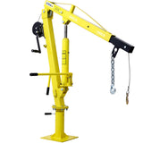 Hydraulic Pickup Truck Crane with Hand Winch Bed Hoist Jib 2000 - Lb. Capacity Yellow - Fab Heavy Parts