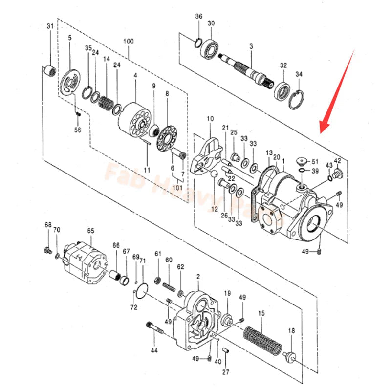 Hydraulic Piston Pump 4642385 Fits for John Deere Excavator 27D - Fab Heavy Parts