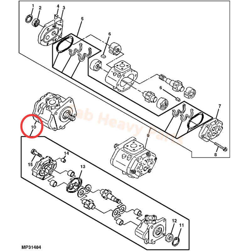 Hydraulic Pump AM876753 Fits for John Deere Tractor 3005 4005 670 770 790 870 970 1070 Final clearance - Fab Heavy Parts