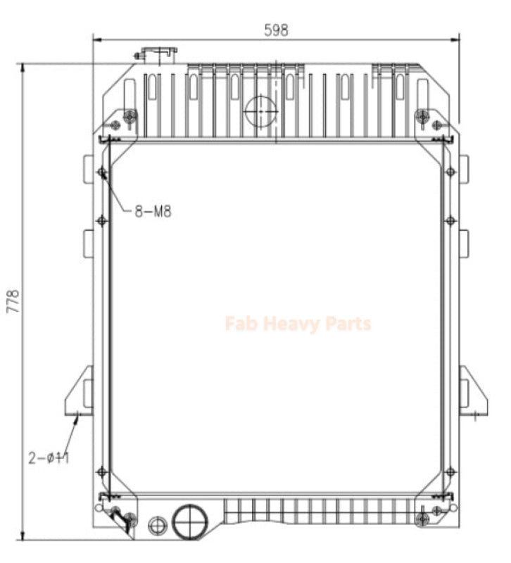 Hydraulic Radiator 1403634 140 - 3634 Fits for Caterpillar CAT 416C 416D 420D 424D 426C 428C 428D 430D 432D 436C 438C 438D 442D - Fab Heavy Parts