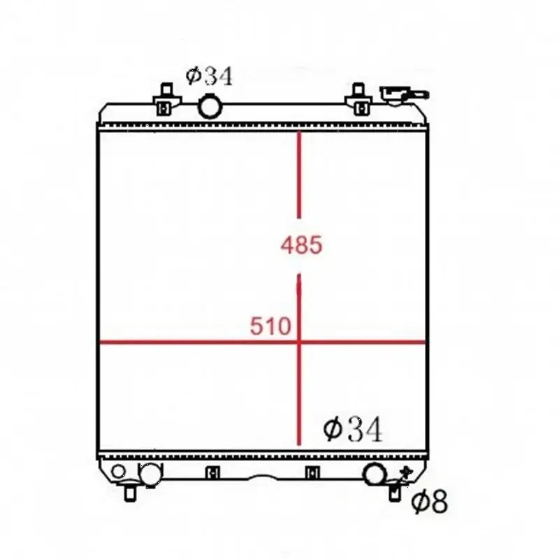 Hydraulic Radiator RD568 - 42300 for Kubota Excavator KX040 - 4 KX057 - 4 U55 - 4 - Fab Heavy Parts