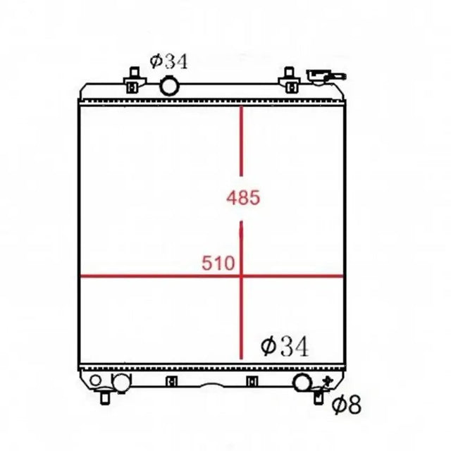 Hydraulic Radiator RD568 - 42300 for Kubota Excavator KX040 - 4 KX057 - 4 U55 - 4 - Fab Heavy Parts