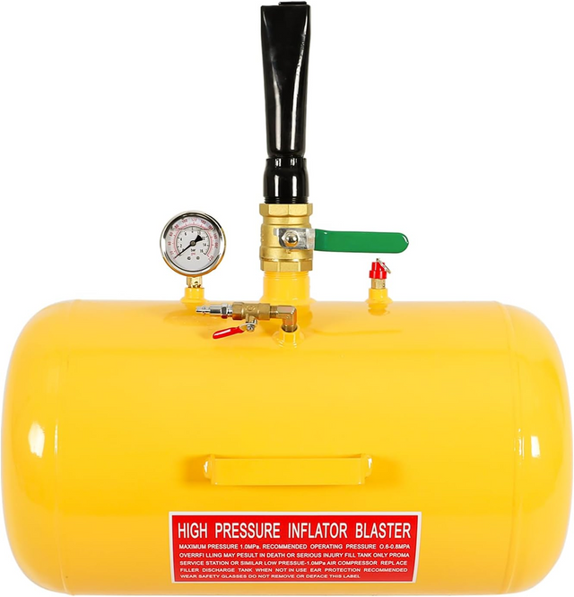 Air Tire Bead Seater 5 Gal / 18.9 L Heavy Duty Tire Bead Blaster Tool 87-116 PSI Operating Pressure Air Trigger Seating Inflator --Yellow