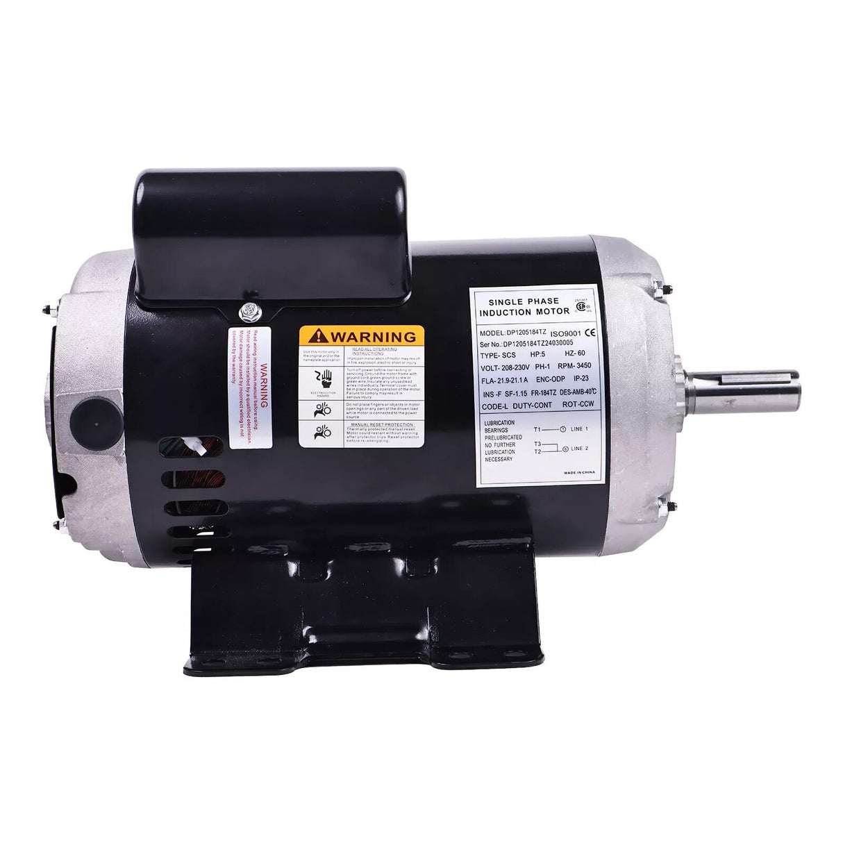 Motor de compresor 47669474001 compatible con Ingersoll Rand 230V 3450Rpm 5HP 184 FR eje de 7/8"