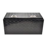 36 Inch Truck Tool Box 36"×17"×18" Heavy Duty Black Aluminum Tread Tool Box with Locks T-Handle Latch Key