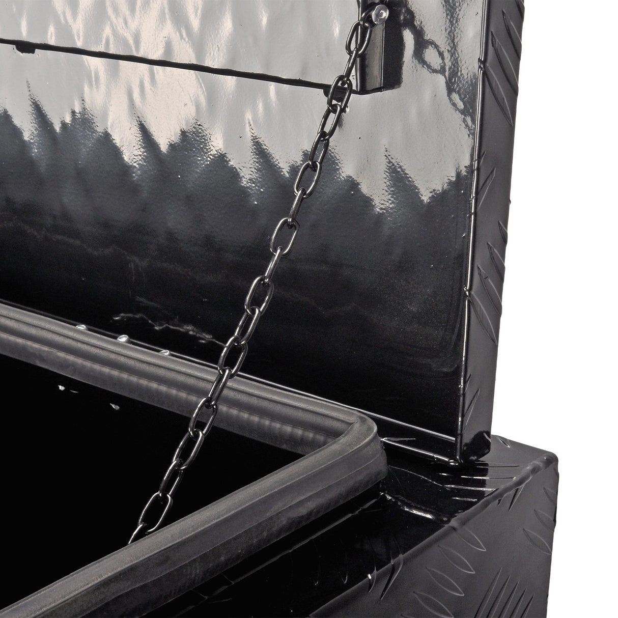 36 Inch Truck Tool Box 36"×17"×18" Heavy Duty Black Aluminum Tread Tool Box with Locks T-Handle Latch Key