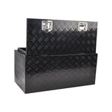 36 Inch Truck Tool Box 36"×17"×18" Heavy Duty Black Aluminum Tread Tool Box with Locks T-Handle Latch Key