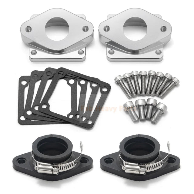 Intake Manifolds Kit Dual Boots 26 - 28mm Carbs Carburetor Fits for Yamaha Banshee 350 - Fab Heavy Parts