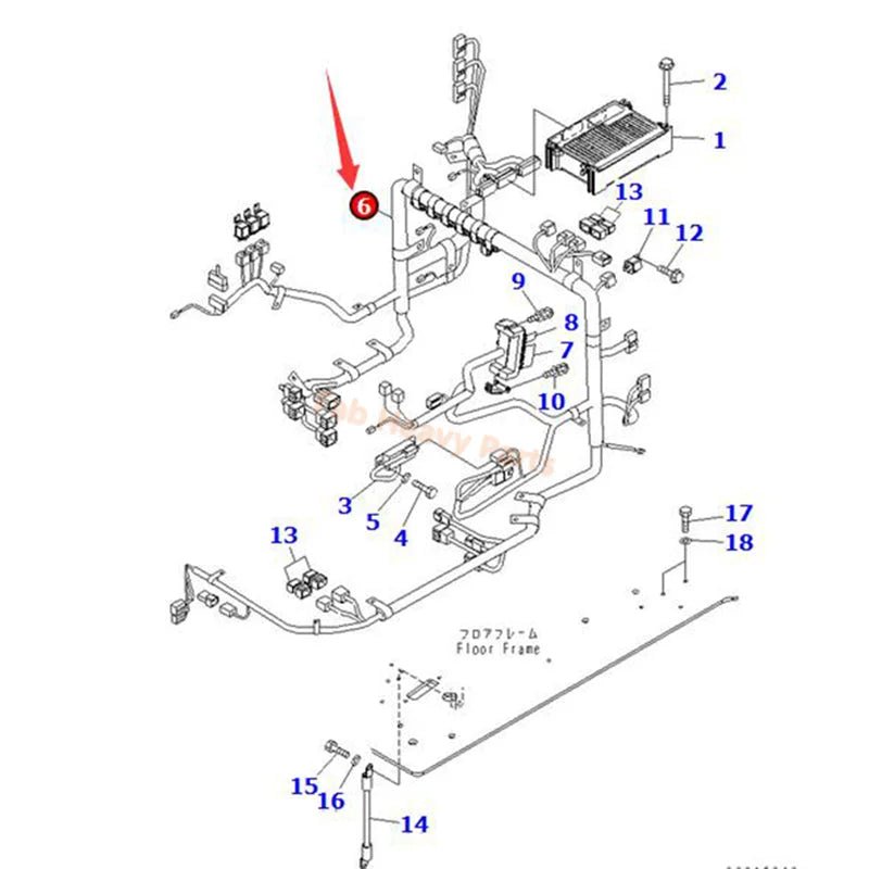 Internal Cabin Wiring Harness 20Y - 06 - 31110 Fits for Komatsu Excavator PC200 - 7 PC200LC - 7 PC210 - 7 PC210LC - 7 PC270 - 7 PC270LC - 7L - Fab Heavy Parts