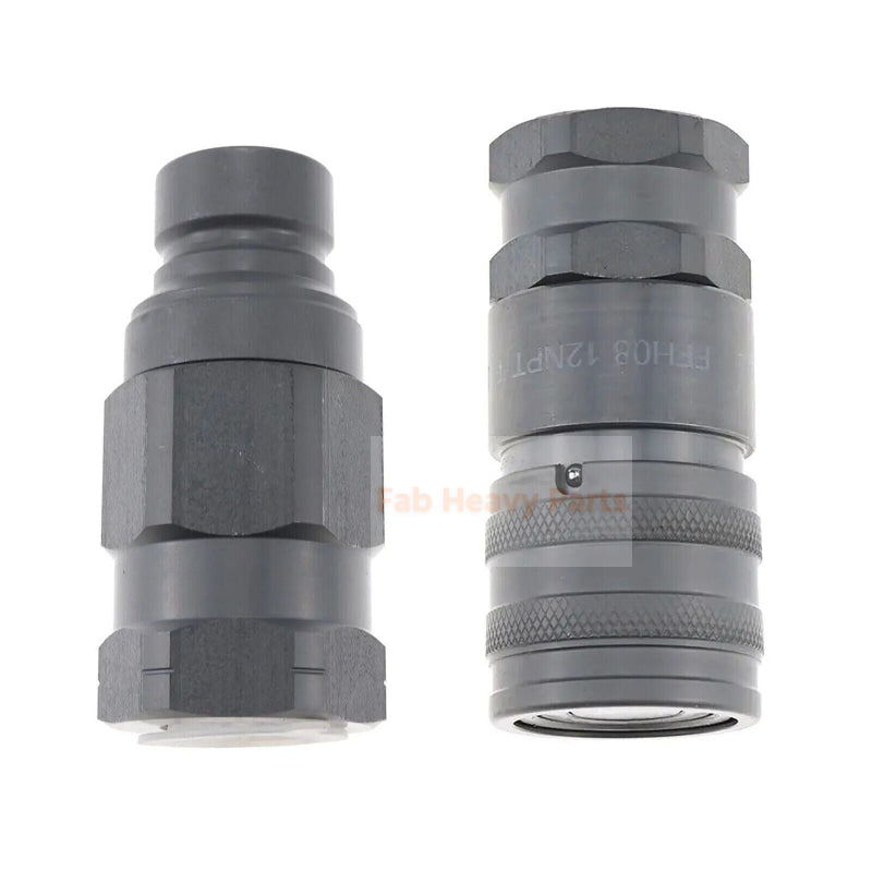 Male and Female 153-2995 153-2994 Flat Face Coupler For Caterpillar 1/2" Body