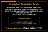 Kubota V2003 V1903 V2203 Crankshaft Replaces Kubota 16641 - 23010, 17116 - 23010, Aftermarket Replacement For Bobcat 6655184 - Fab Heavy Parts