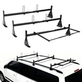 Ladder Roof Racks with Rear Roller 3 Bar 800 Lbs Capacity Heavy - Duty Steel Roof Racks for Van with Rain Gutter Only - Fab Heavy Parts