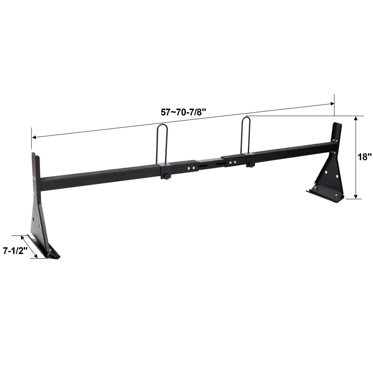 Ladder Roof Racks with Rear Roller 3 Bar 800 Lbs Capacity Heavy - Duty Steel Roof Racks for Van with Rain Gutter Only - Fab Heavy Parts